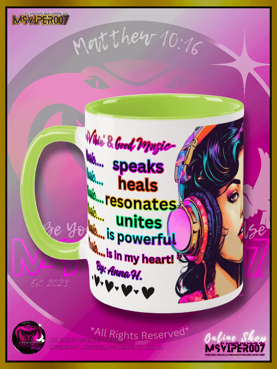Mugs - MsViper007's "Good Vibin' [spectrum - V3]" Hot Beverage Mug with color inside by Anna H. product image (1)