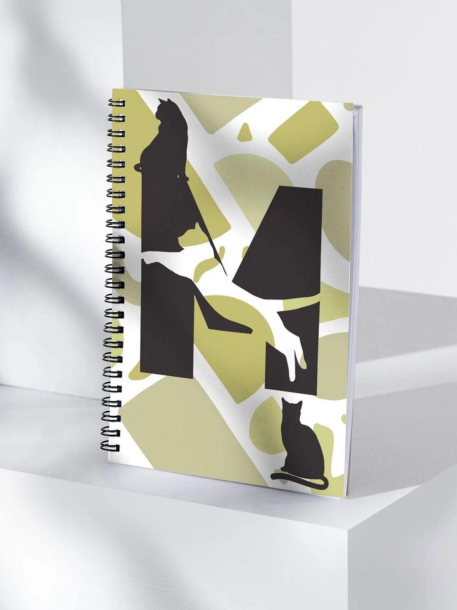 Monogram Letter M Cat Lover Geometric Greens Notebook product image (4)