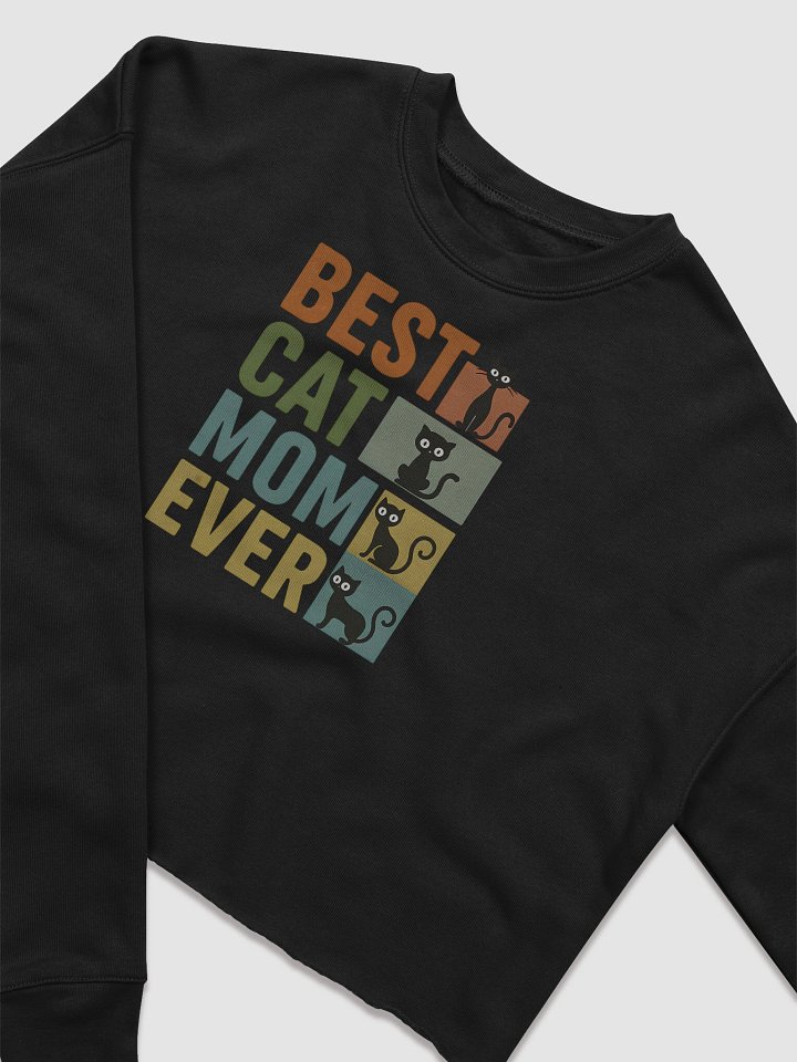 Best Cat Mom Ever Crop Top – Colorful Retro Cat Design for Trendy Pet Moms product image (2)