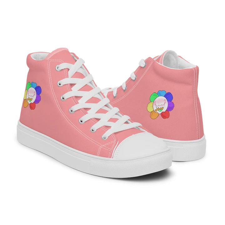 Pastel Red and White Flower Sneakers product image (1)
