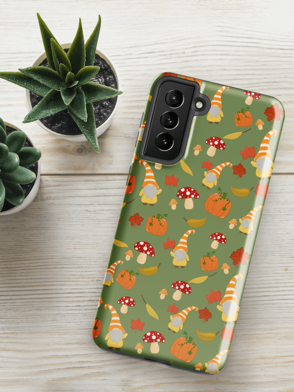Fall with my Gnomies in Green Pattern Samsung® Tough Case product image (1)