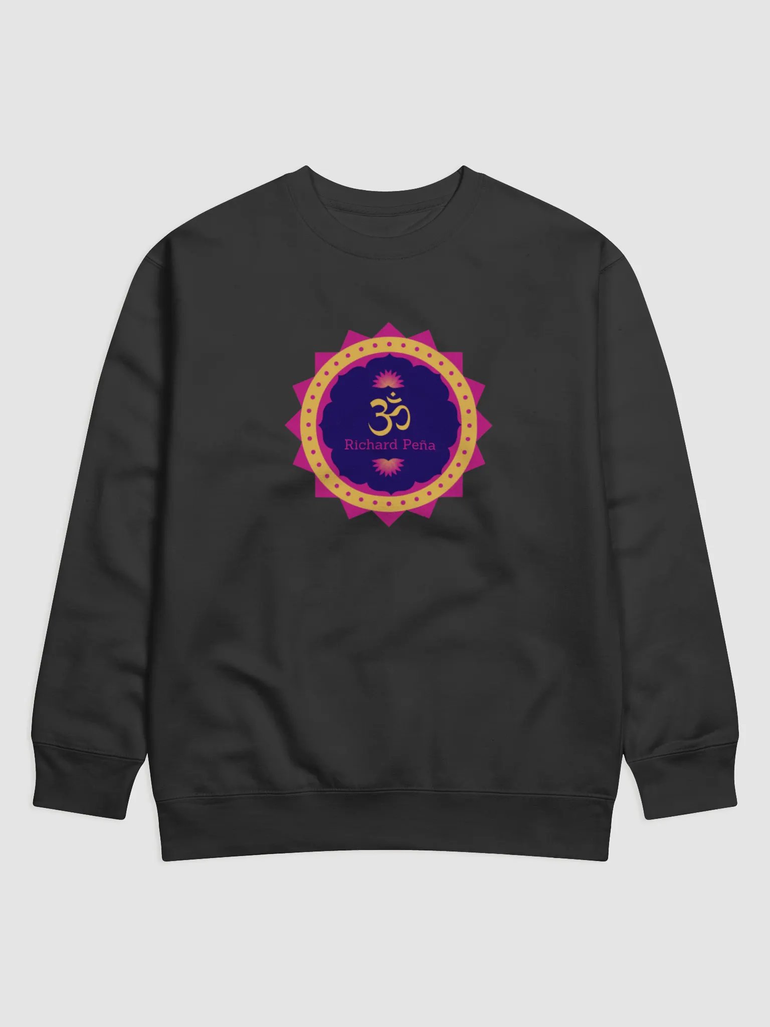 Yellow Om Richard Peña on black sweater product image (1)