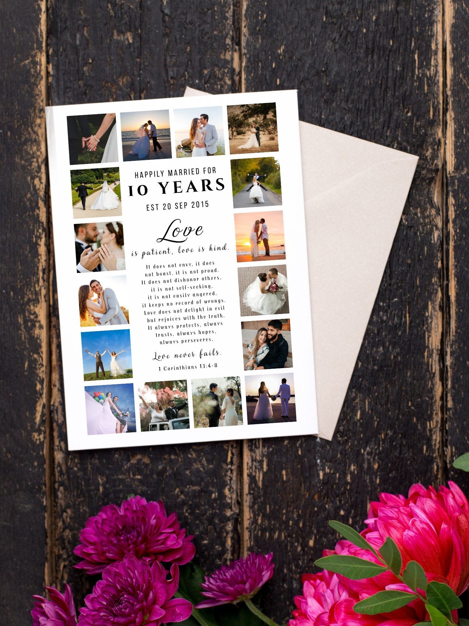 Love Is Patient Anniversary Photo Card Template product image (3)