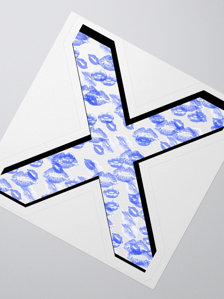 White X Blue Lipstick Kisses | Kiss-cut Sticker product image (2)