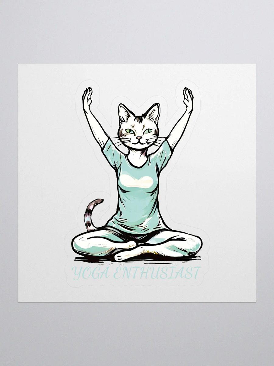 Funny Yoga Cat Kiss Cut Stickers for Yoga Enthusiasts - Cute Yoga Pose Cat Sticker - Perfect Gift for Cat Lovers and Yoga Fans product image (1)