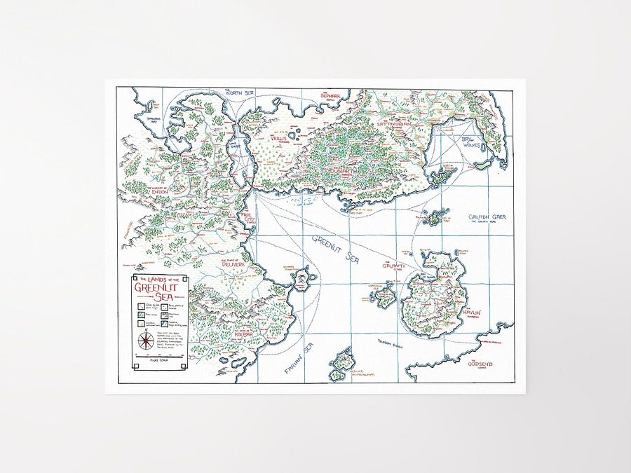 "The Lands of the Greenlit Sea" | Printed Map product image (1)