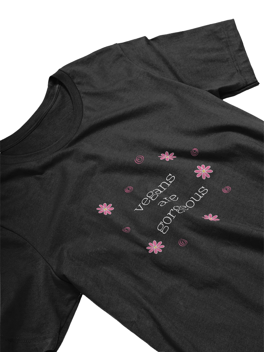 “Vegans Are Gorgeous” Unisex Black T-Shirt product image (2)