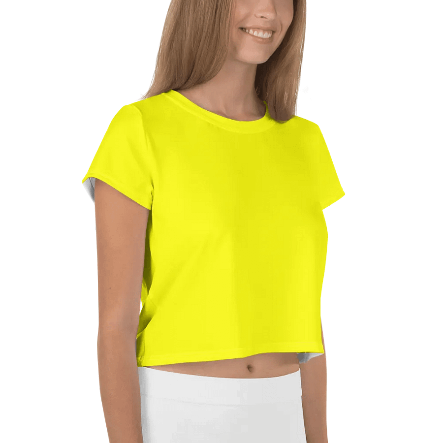 Plain Color Yellow Crop Tee product image (5)