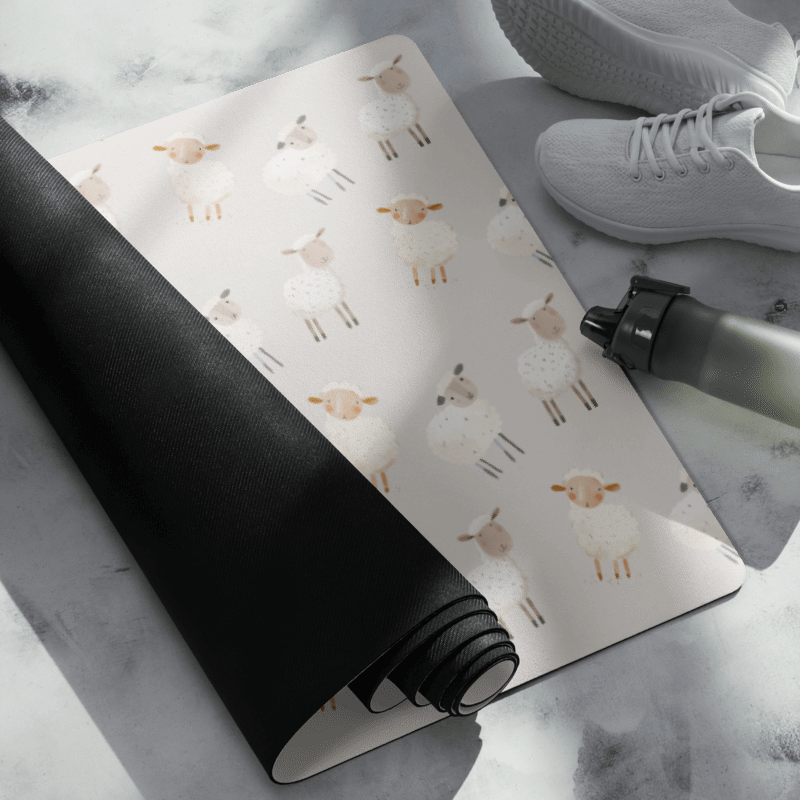 Sheep Pattern Yoga Mat by Treasure Pie product image (2)