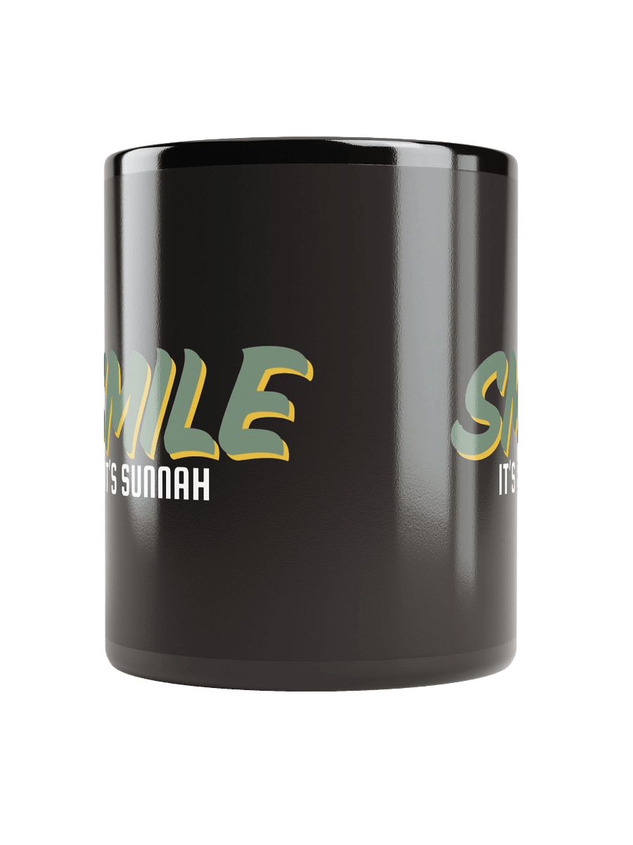 Black "Smile It's Sunnah" Mug in Muted Olive product image (6)