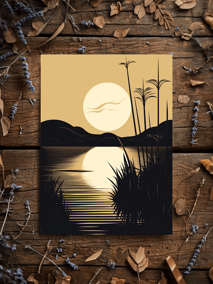 Golden Nile Flow – Minimalist Single-Line Art Print product image (2)