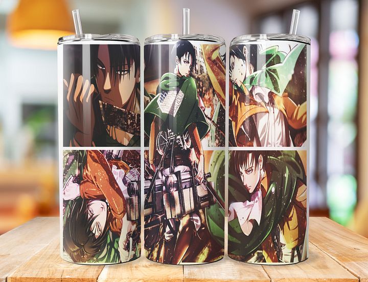 Captain Levi 20 oz Stainless Steel Tumbler – Attack on Titan Survey Corps Design product image (1)