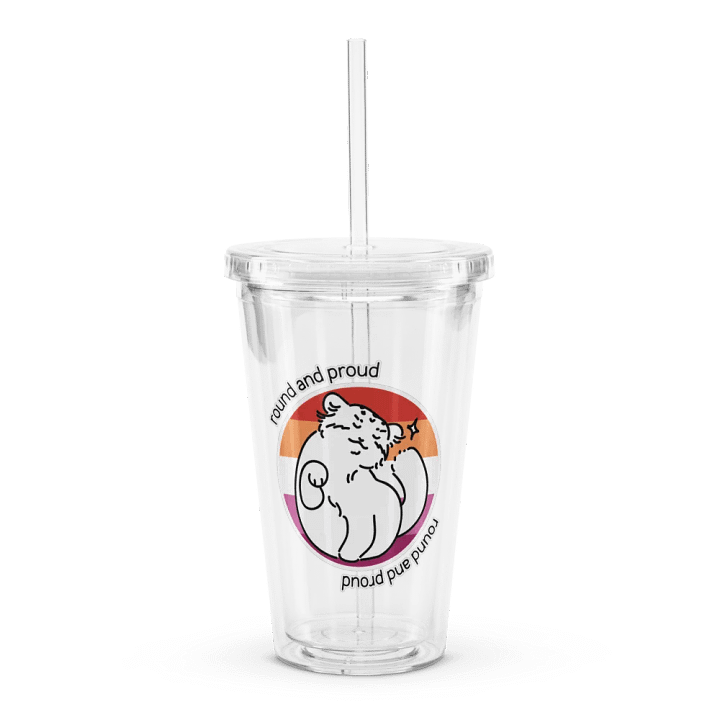 Round and Proud Manul Lesbian Version - Transparent Cup & Straw product image (1)