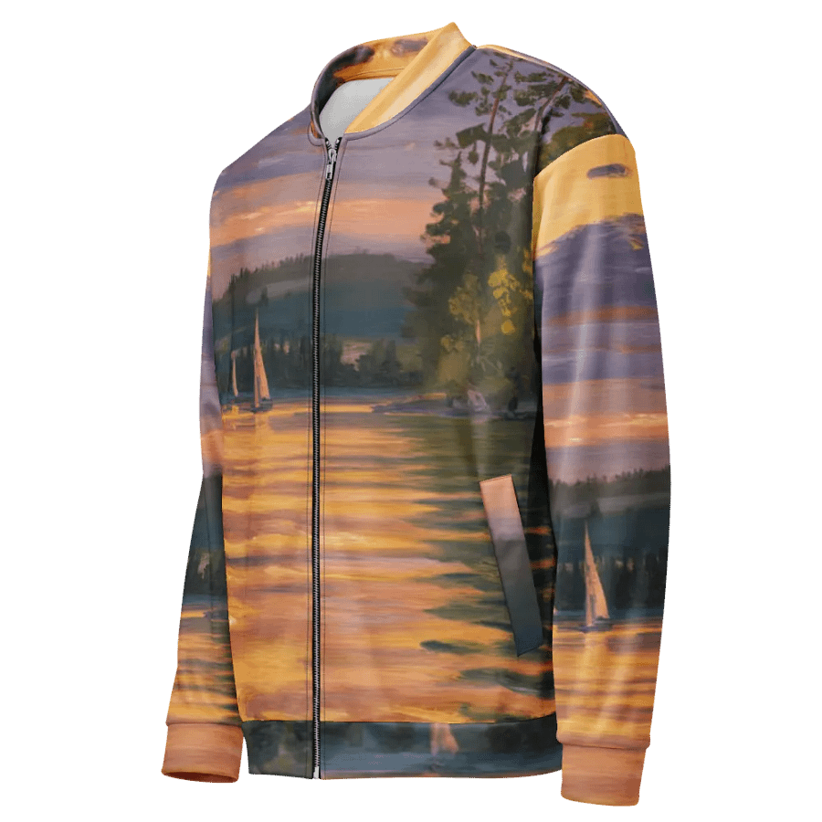 Sunset Lake Sailing, Unisex Bomber Jacket product image (4)