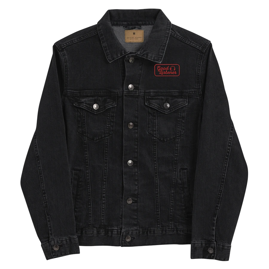 Good Listener Logo Embroidered Jean Jacket - Black and Red product image (5)