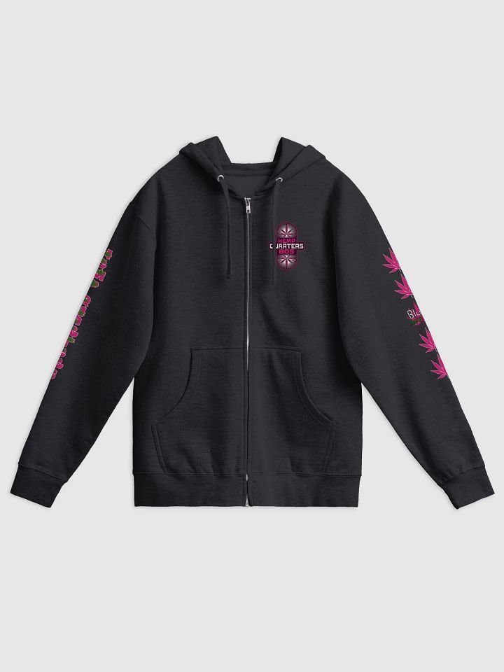 Hemp Quarters Pink Front/Read/Sleeves Zipper Hoodie product image (1)