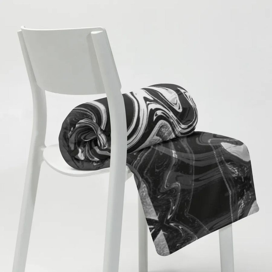 Black and White Swarm Pattern Urban Design Throw Blanket product image (20)