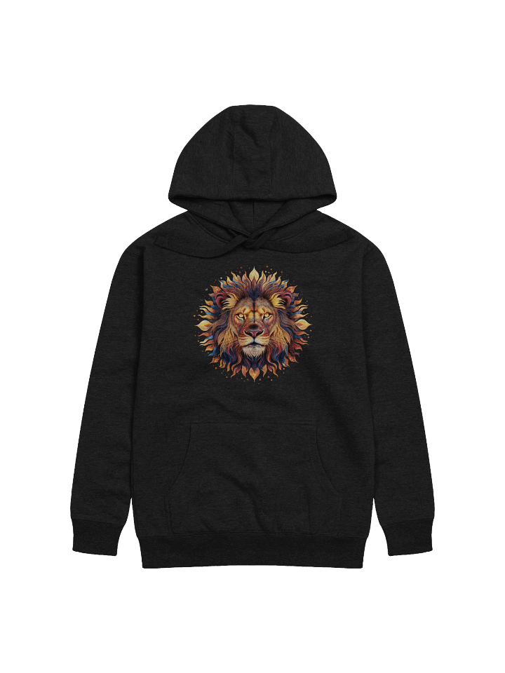 Celestial Majesty: The Fiery Spirit of the Lion - Unisex Premium Hoodie product image (2)