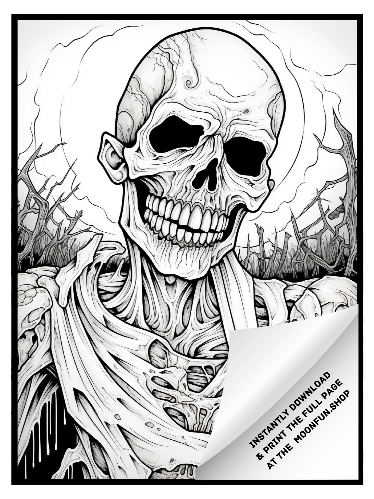 🕸️ 150 Spooktacular Halloween Coloring Pages for Teens & Adults product image (11)