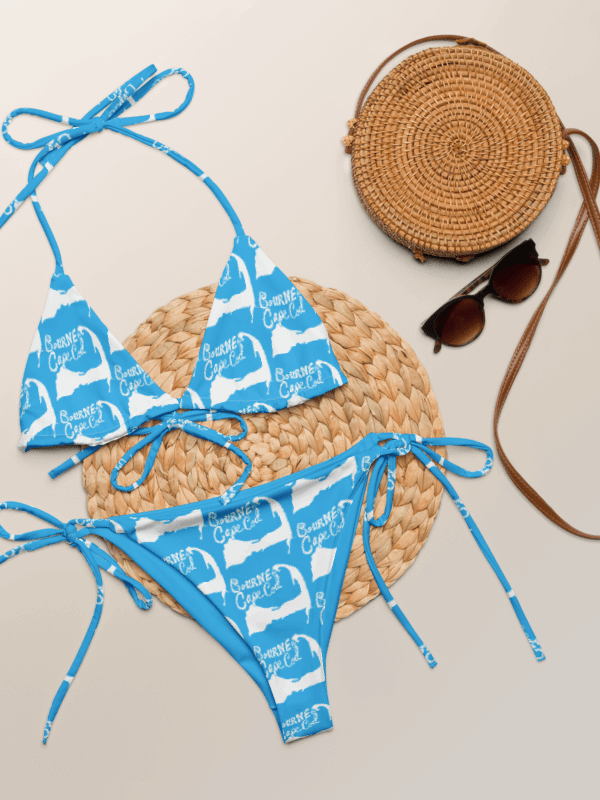 BOURNE to Cape Cod™ | White Logo on Deep Sky Blue | String Bikini – Bold, Beachy & Totally Luxe product image (2)