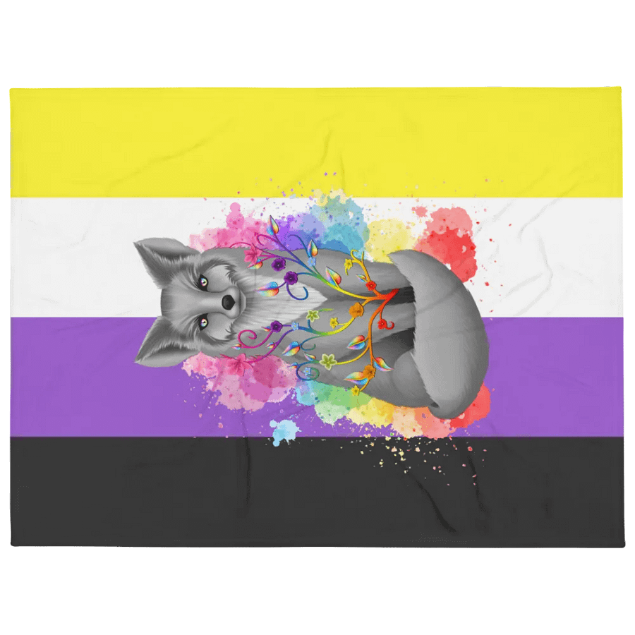 Nonbinary Pride Fox Blanket (2023) product image (1)