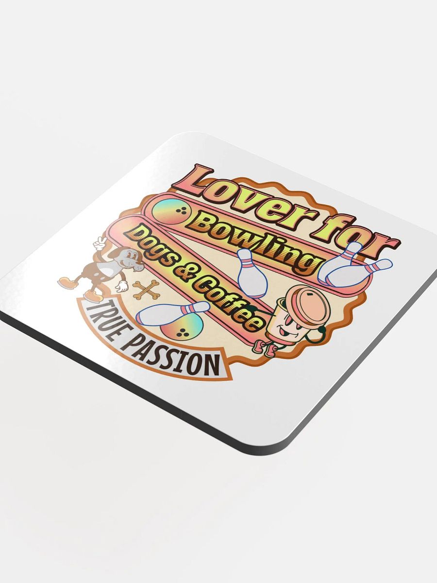 Lover For Dogs Coffee Bowling Playful Passion Cork Coaster product image (4)