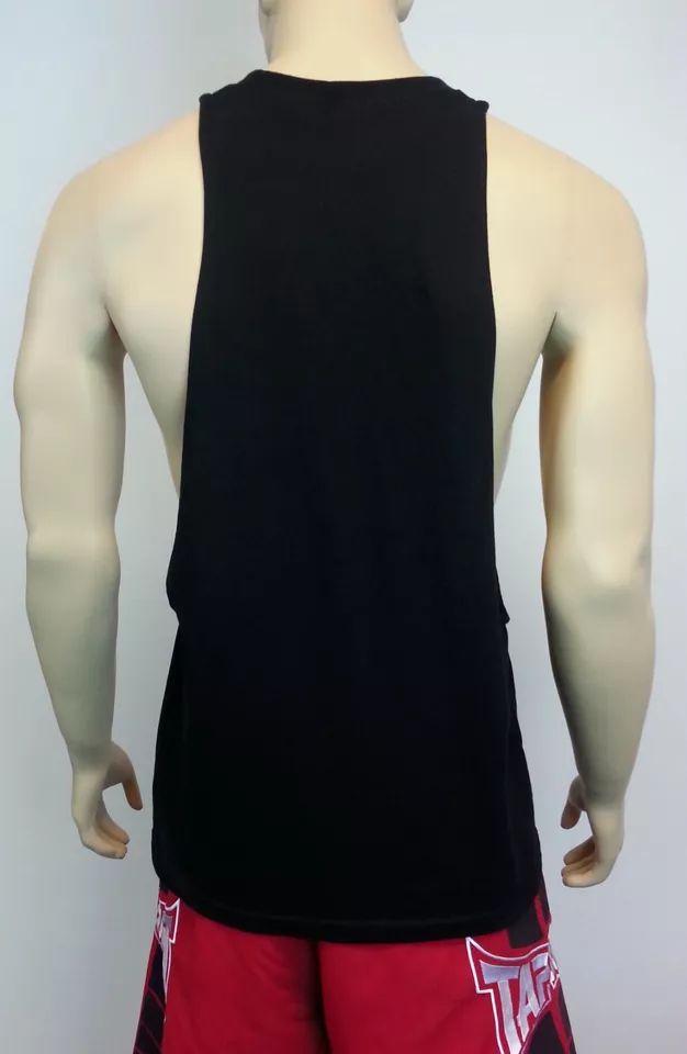 Men's Black Workout Vest Tank Top bodybuilding gym muscle fitness football shirt product image (3)