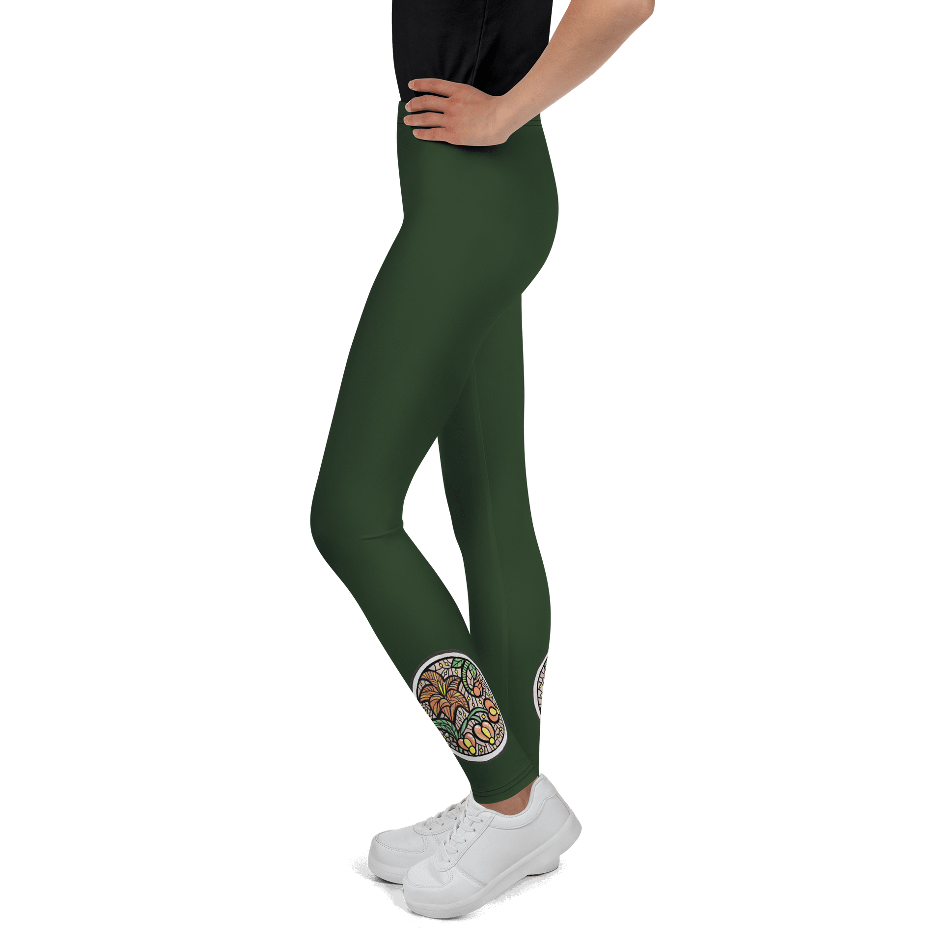 Fairycore Floral Motif Youth Leggings product image (4)