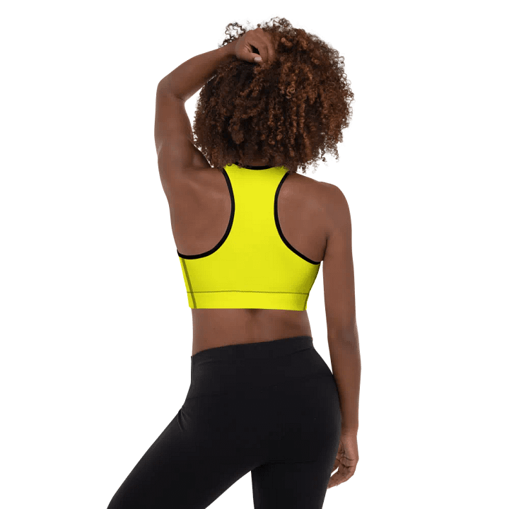 Plain Color Yellow Padded Sports Bra product image (2)