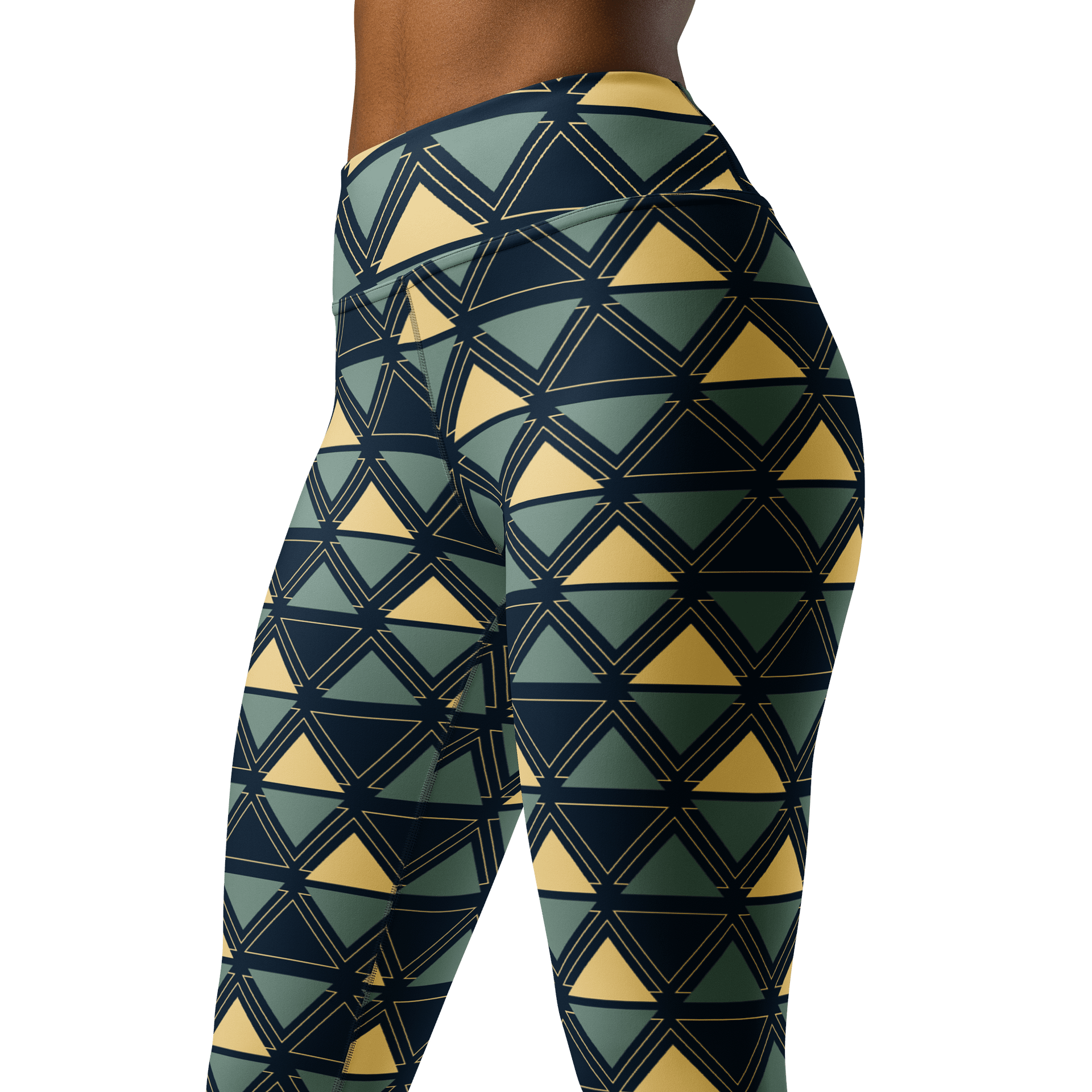 Triangulated Night Geometric Print Yoga Leggings product image (1)