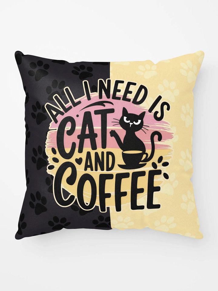 Cat & Coffee Vibes Pillow product image (1)