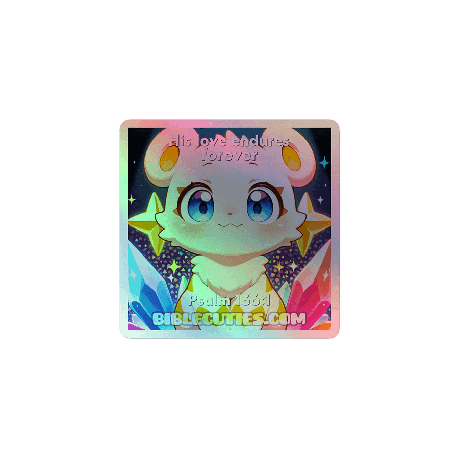 Bible Cuties Vicky - His love endures forever Holographic Sticker product image (1)