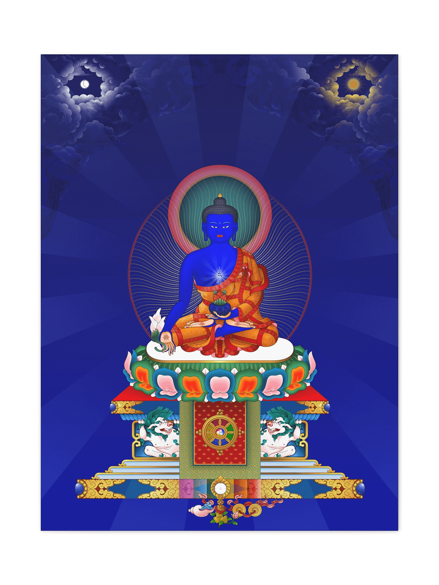 Medicine Buddha thangka canvas print product image (1)