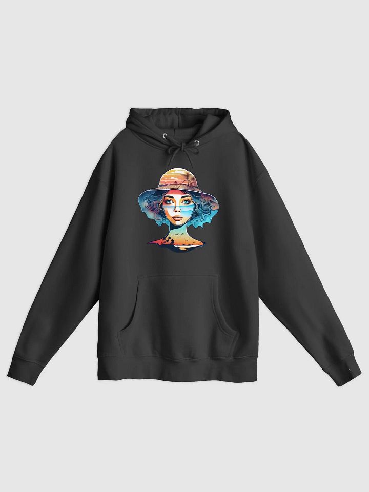 Girl with Sunhat and Sunset Beach Scene Hoodie product image (1)