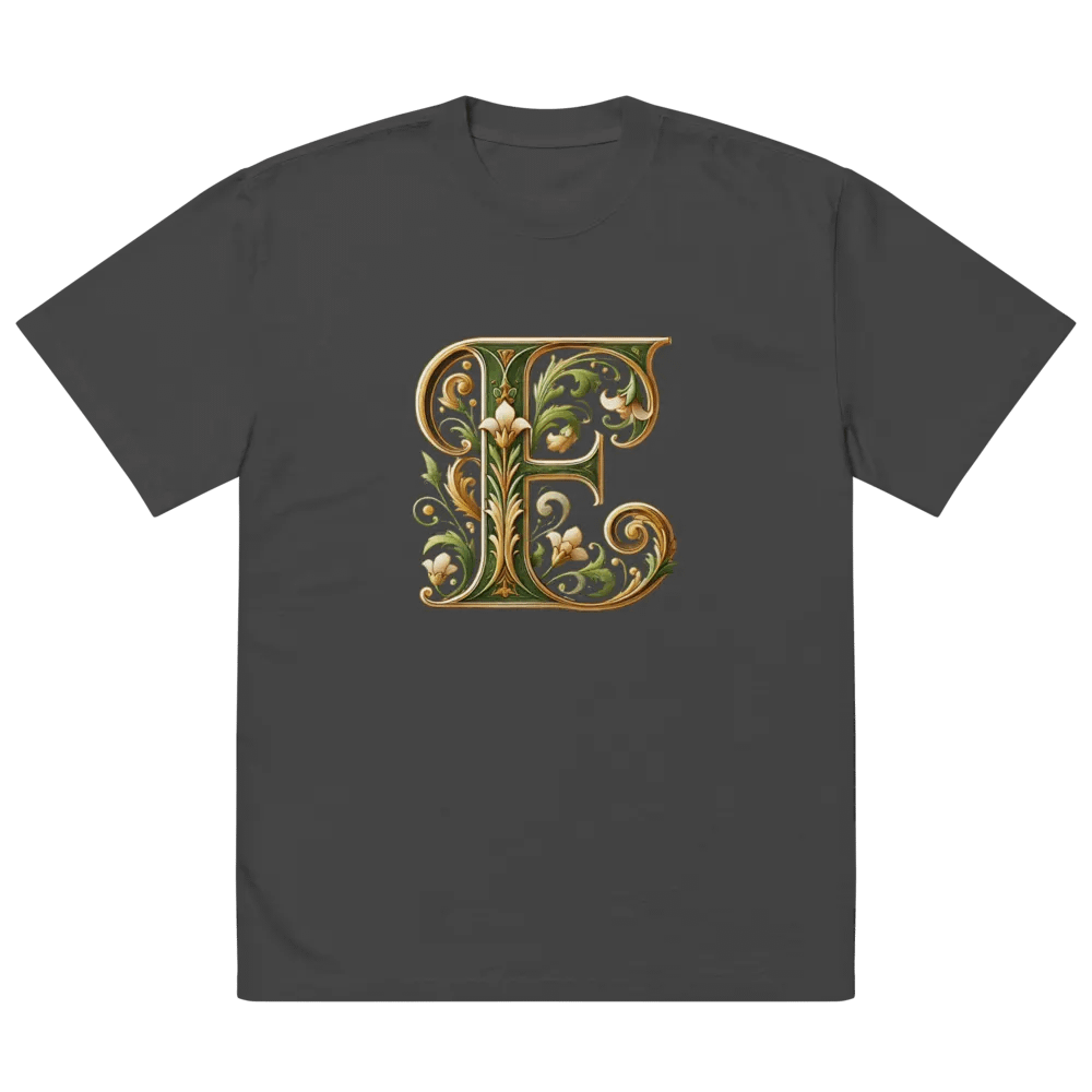 Elegant Floral Letter E Print T-Shirt product image (2)