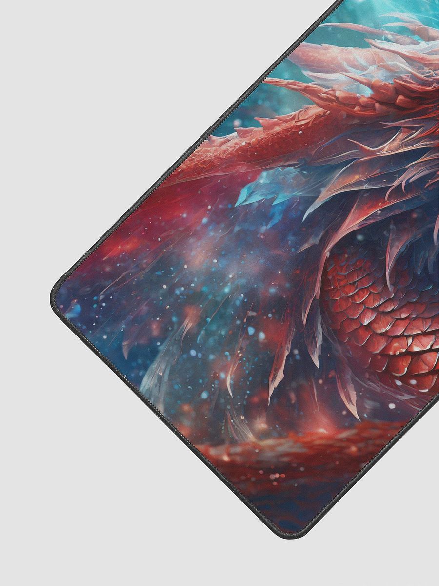 Close up of mystic dragon, like a phoenix, red and blue colors illustration 02-Gaming Desk Mat 15.5