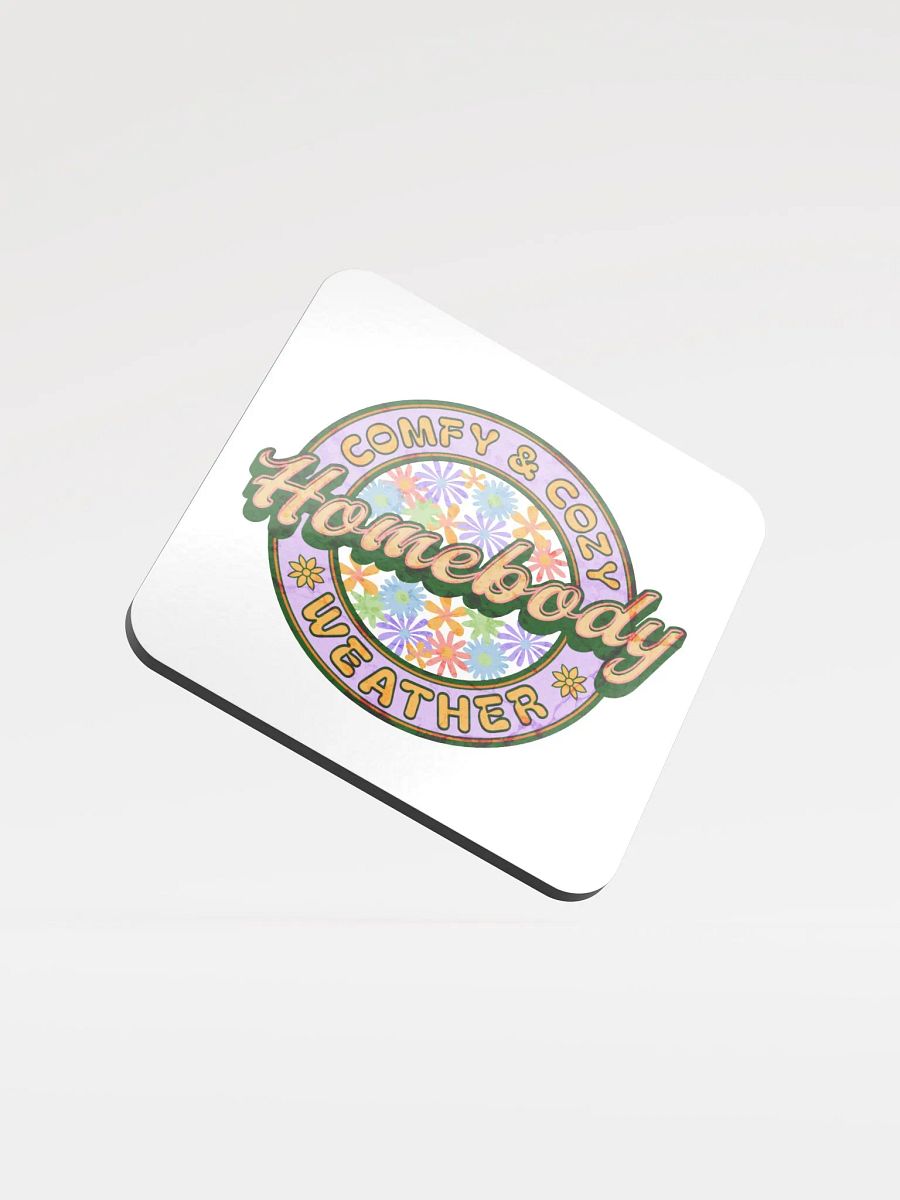 Homebody Comfy And Cozy Weather Floral Glossed Cork Coaster product image (1)