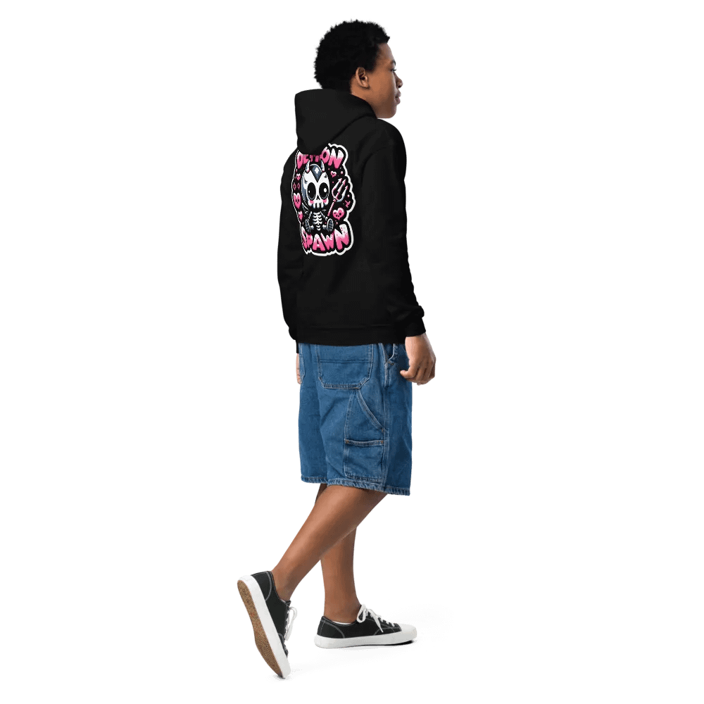 LITTLE EMO Bubble Text Youth Demon Spawn(Pink) Hoodie product image (5)