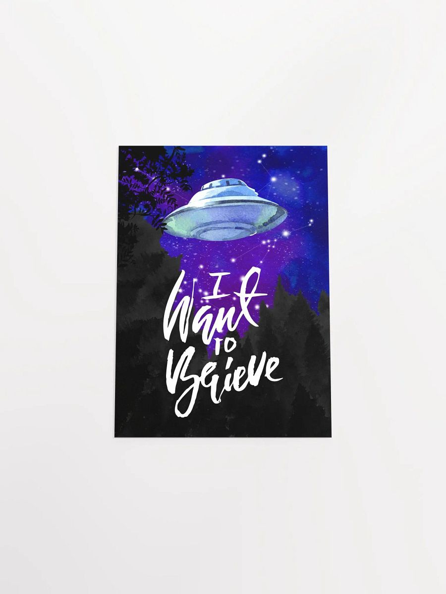 I want to believe / X-Files poster. Watercolor version — sci-fi poster, movie poster, space art print product image (8)