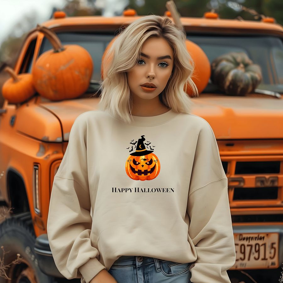 Happy Halloween Crewneck Sweatshirt – Cozy Unisex Fall Apparel product image (1)