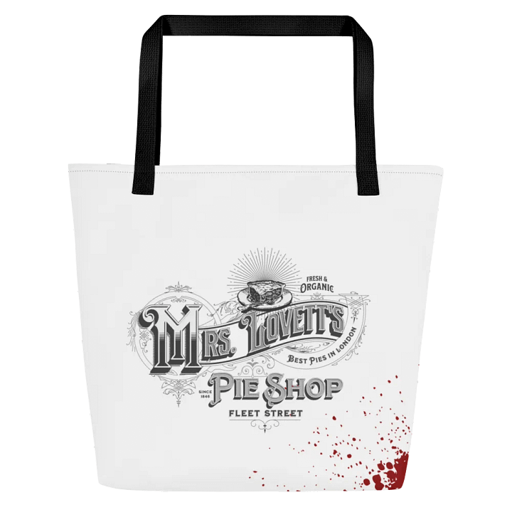 Mrs. Lovett’s Pie Shop Tote Bag – All-Over Print Carryall for Sweeney Todd & Broadway Enthusiasts product image (1)
