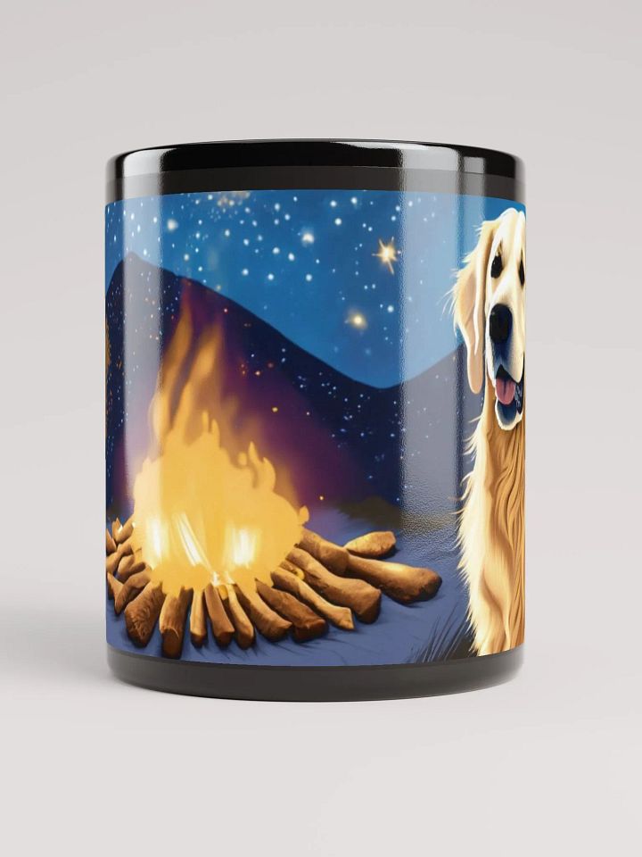 Campfire Companion: Black Glossy Mug for Dog Lovers product image (1)