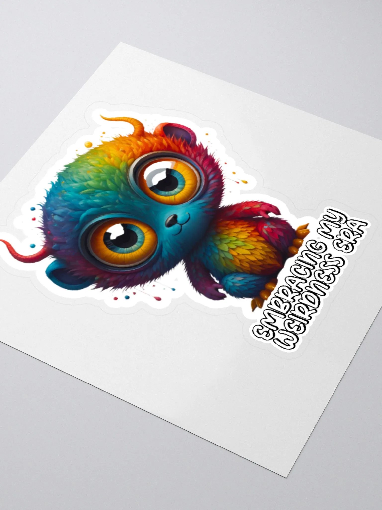 Embracing My Weirdness Era-Kawaii Colorful Creature Sticker-Rainbow Sticker-LGBTQIA+ Sticker product image (7)