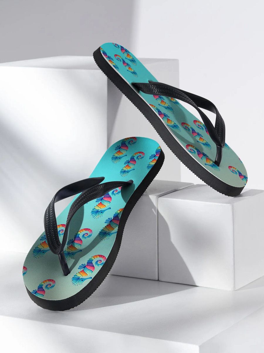 Rainbow Seahorse Flip Flops product image (3)