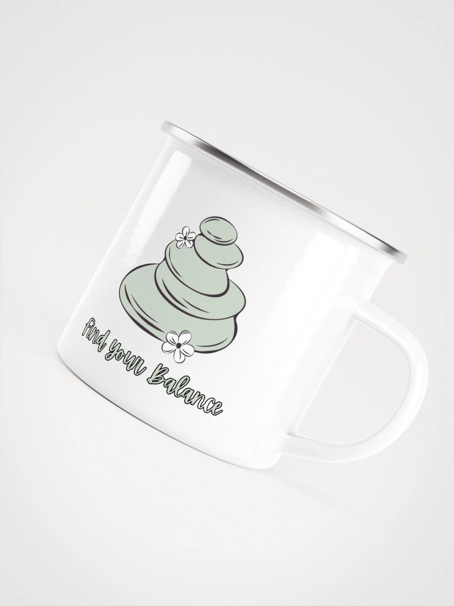 Find Your Balance Enamel Mug, Yoga, Spiritual, Namaste Camping Mug product image (5)