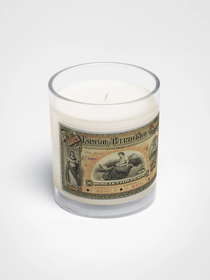 Vela de cera de soja blanca - Papel Moneda Provincial: Puerto Rico, España product image (2)
