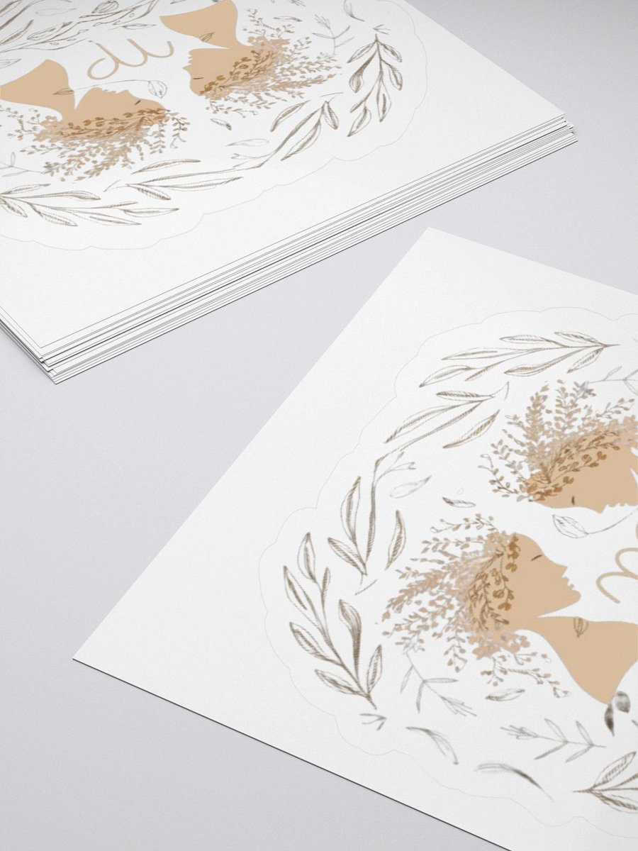 Virgo Zodiac Sticker - Maiden with Wheat & Floral - Durable Vinyl product image (4)