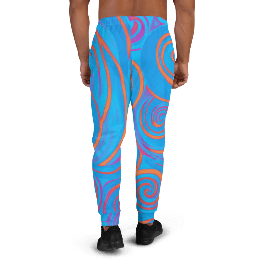 Funky Blue Dreams Liquid Tie-Dye Men's Joggers product image (5)