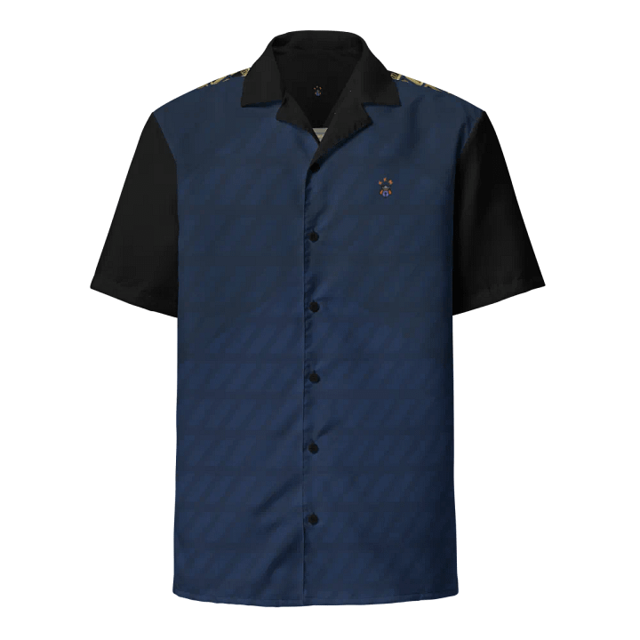 Blue Blessed by God Designer Logo in Back Button-up Shirt product image (2)