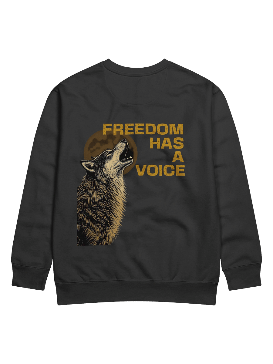 Freedom Has A Voice Howling Wolf - Premium Unisex Sweatshirt (Cotton Heritage – Modern Fit) product image (4)